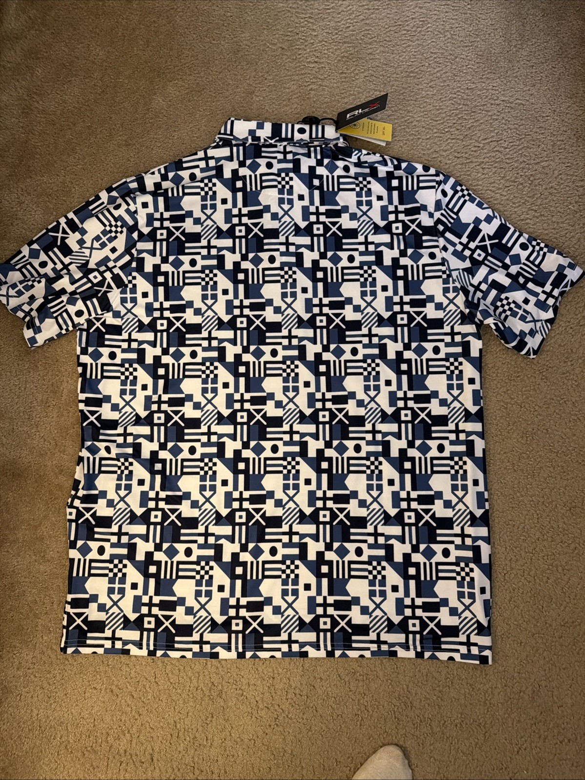 RLX RALPH LAUREN Mens Size XXL Golf Polo Shirt Blue White UPF50 $98.50 thumbnail 10