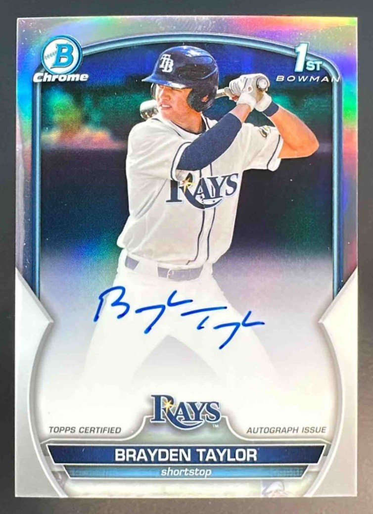 2023 Bowman Draft Brayden Taylor Chrome Auto Refractor /499 #CDA-BT 1st Bowman