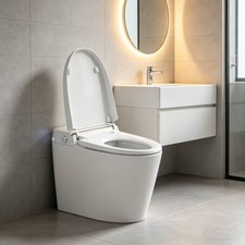 One Piece Electronic Smart Toilet Heat Auto Flush Washing Modes Night Light A17