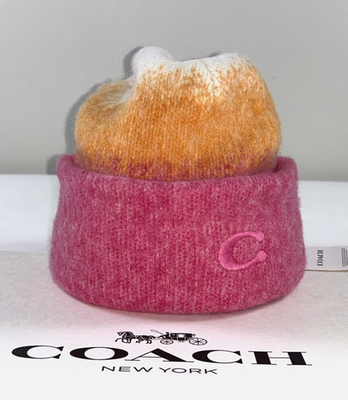 NEW COACH Unisex Beanie Hat PUNK OMBRE Multicolor Wool  display picture 2