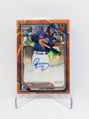 2024 Bowman Chrome Prospects Jensy Rivas #Orange Lava Refractor Auto /25