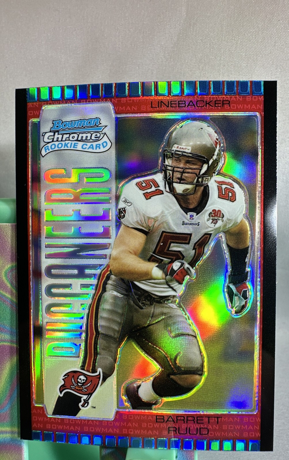 Barrett Ruud Bowman Chrome #140 Red Refractor