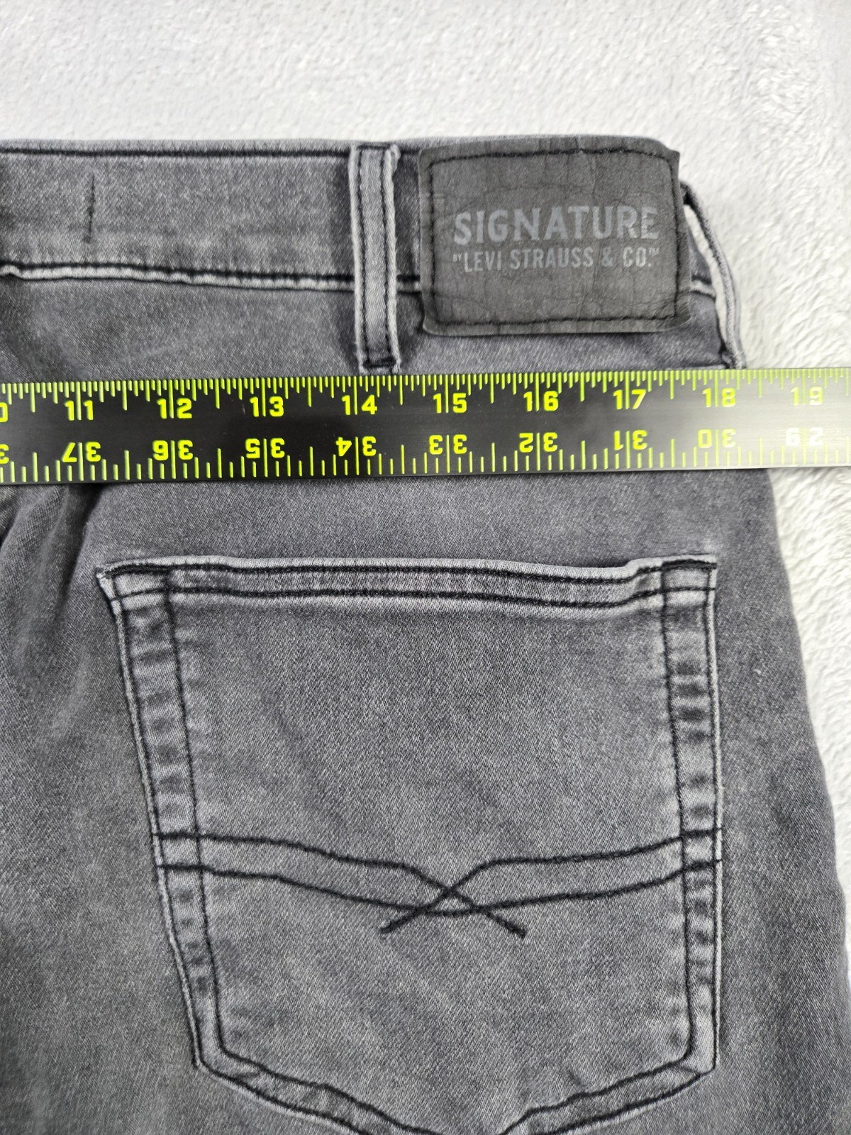 Levi Strauss Signature Jeans Mens Size 38 x 32 Faded Black S37 Slim Grunge Y2K thumbnail 7