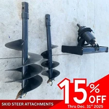Skid Steer Wolverine Hydraulic Auger Attachment Post Hole Digger Bobcat CAT