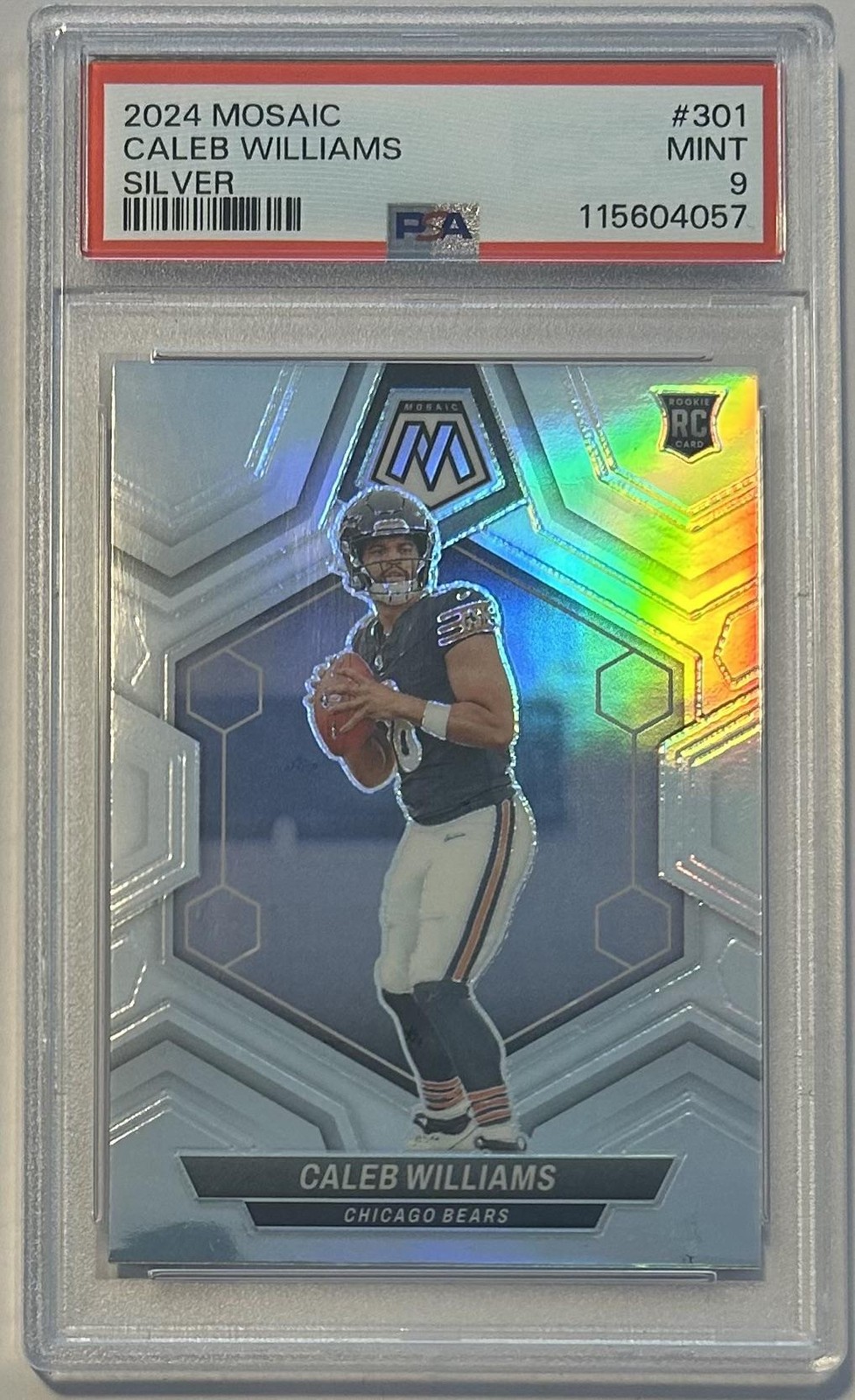 2024 Panini Mosaic #301 Caleb Williams Silver PSA 9