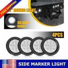 2.5 Round 13-led White Tail Side Marker Clearance Lights Trailer Truck 4pcs Set 2.5 Round 13-led White Tail Side Marker Clearance Lights Trailer Truck 4pcs Set
