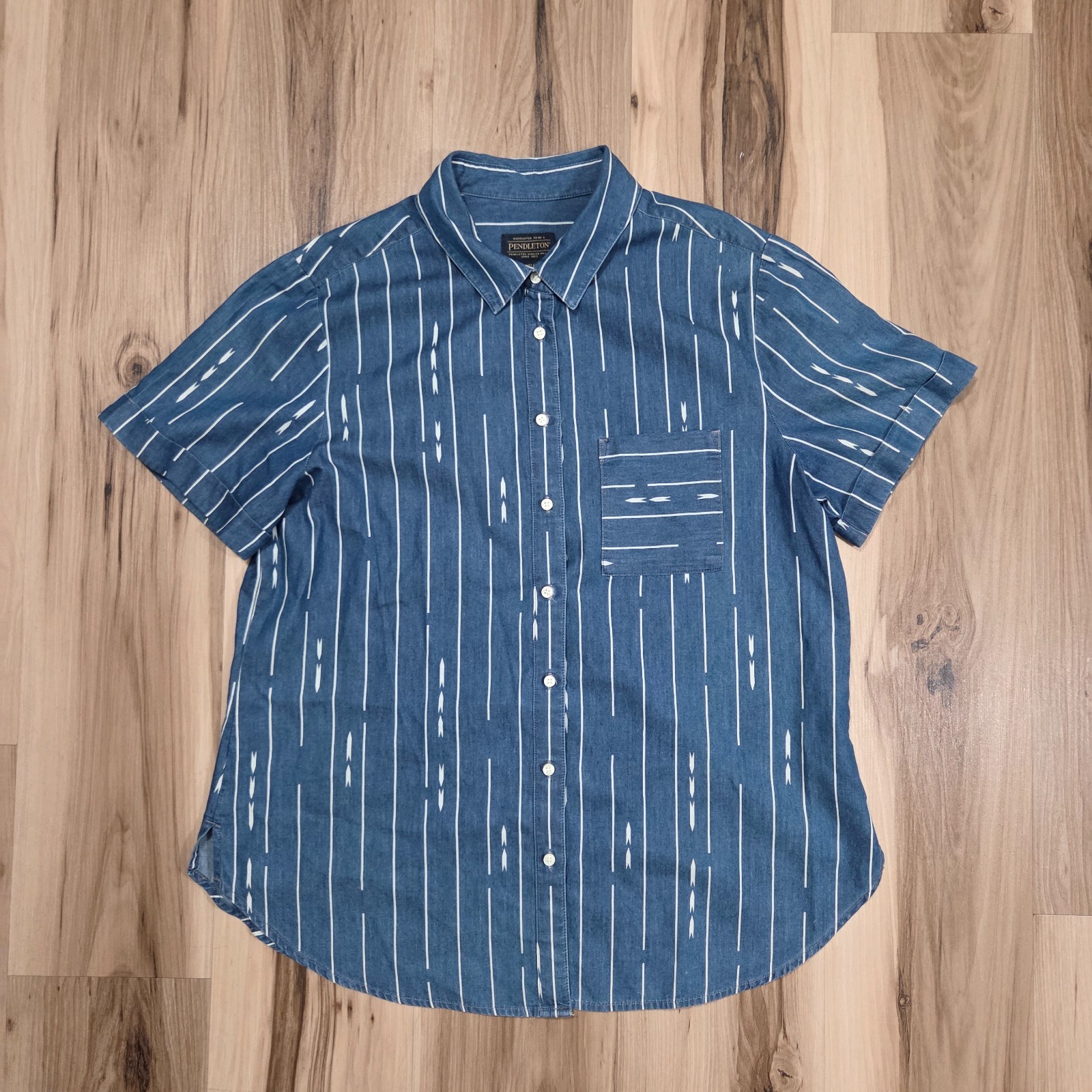 Pendleton Shirt Womens Large Button Up Chambray S… - image 1