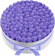 Lavender Luxury Preserved Roses in Velvet Box - Perfect Gift for Her