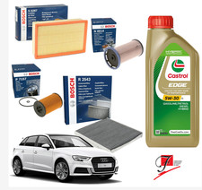 KIT TAGLIANDO AUDI A3 (8V1) 2.0 TDI KW 110 CV 150 - 4 FILTRI BOSCH 5 LT CASTROL