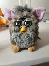 Vintage Furby 1998 Gray And Pink. Tiger Electronics Green Eyes Working