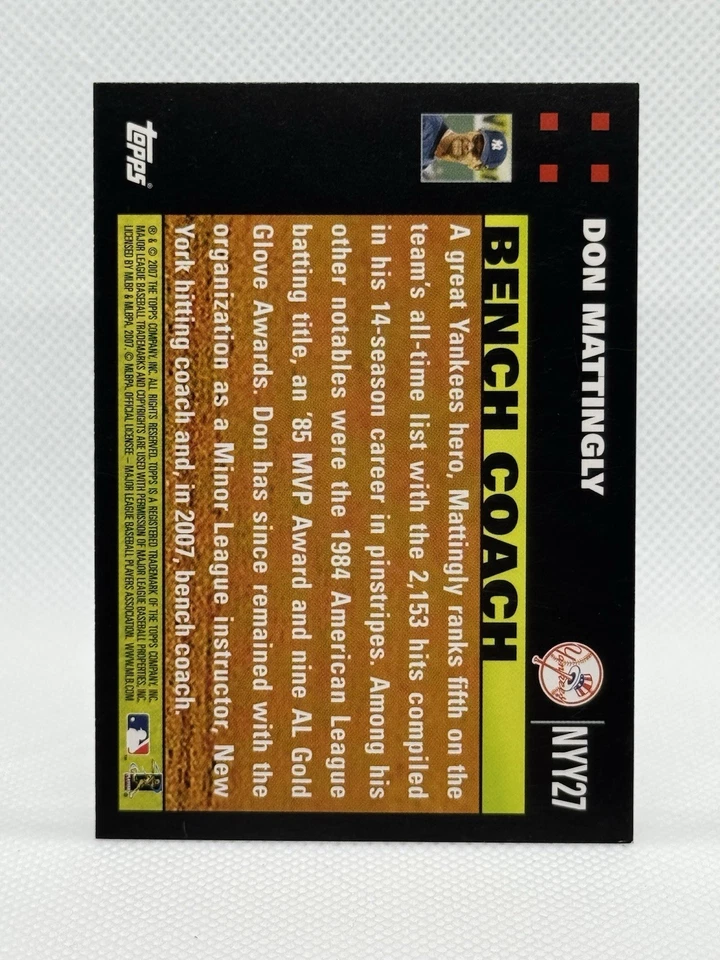 2007 Topps New York Yankees Limited Edition Gift Set Don Mattingly #NYY27 - Image 2 of 4
