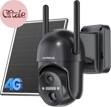 4G LTE Cellular Solar Security Camera Wireless Outdoor, No Wifi Solar Powered Ca