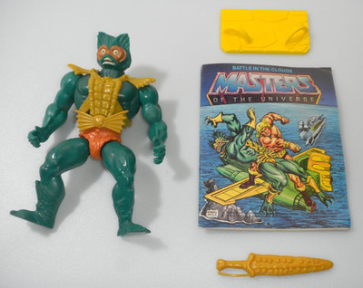 100% Complete 1982 Mer-Man MOTU Masters of the Universe Vintage Figure & Comic