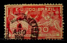 BRAZIL: 1906 CLASSIC ERA STAMP PAN AMERICAN SCOTT #172 CV $30 SOUND
