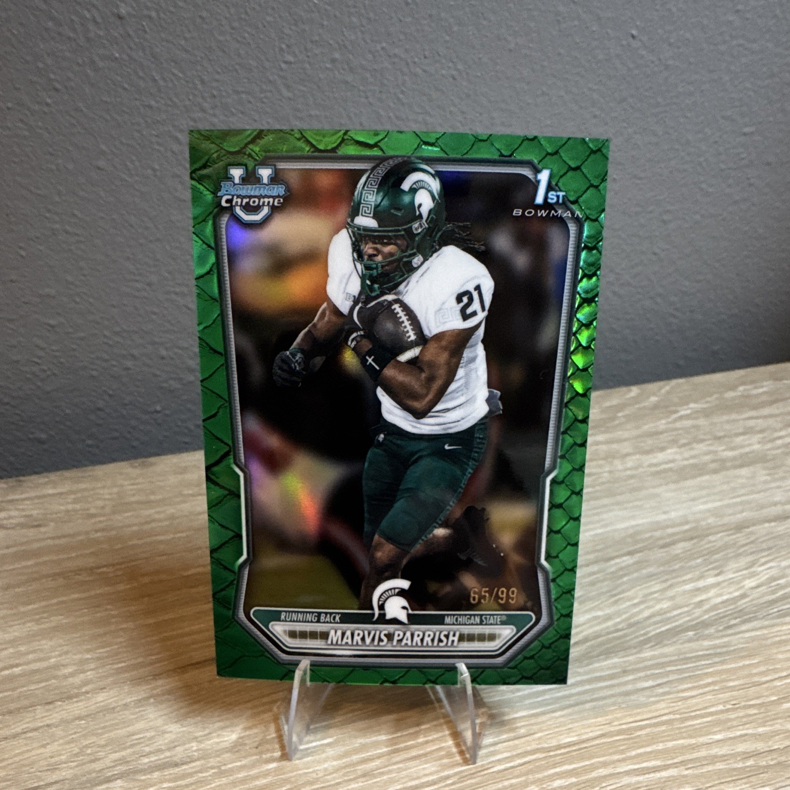 2026 Bowman Marvis Parrish MSU #BCP-187 Green Reptilian  /99 (Color Match)