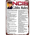 Gibbs' 69 Rules Vintage Tin Metal Signs Home Décor 8x12 Retro Wall for Garage,Be