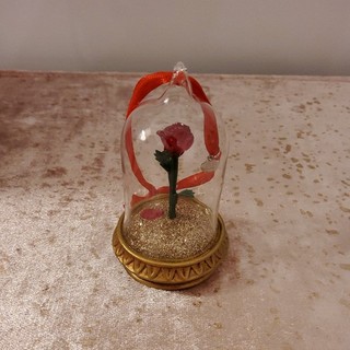 Disney Store Beauty And The Beast Light Up Enchanted Rose Christmas Ornament