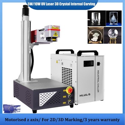 5W/10W UV Laser 3D Crystal  Inside Engraver Laser Marking Machine Electric Zaxis