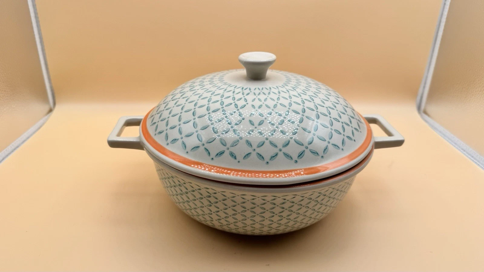 Casserole Bakeware Light Blue And Red Covered Lid Bakeware Ceramic World Market