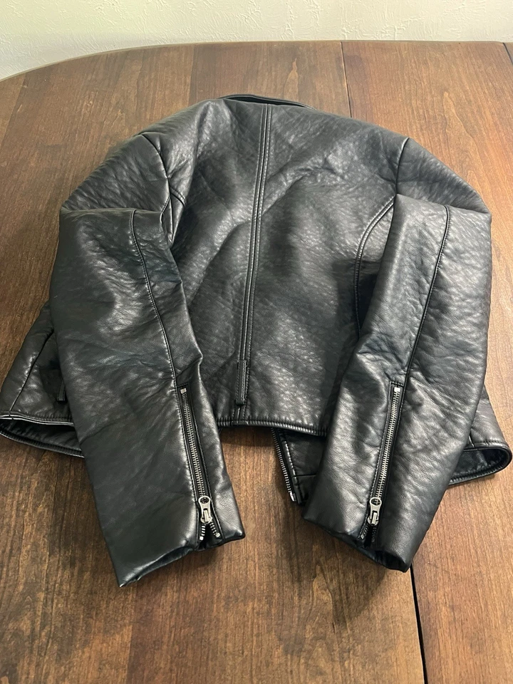 Chaqueta Victoria’s Secret Imitación Cuero Guijarro Motocicleta Moto Negra Mujer Talla L Foto 4 de 4