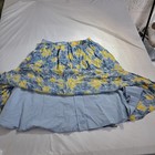 Nine West Women's XXL Blue Yellow Crinkle Pleated Tiered Skirt Lined Midi — photo 6