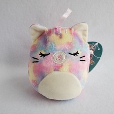 Squishmallow ERIKA the CAT 4" Christmas Ornament plush Rainbow tie-dye NEW