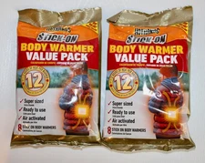 2X Hot Hands Stick-On Body Warmer Value Pack 8 ct each 12 Hours of Heat