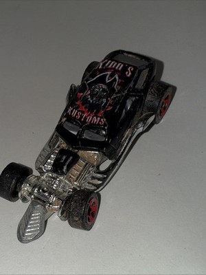 Vintage 1999 Hot Wheels Surf Crate - Kidd's Kustoms - Black Hot Rod Race Car
