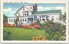 Melrose Farms Chester New Jersey Vintage Linen Postcard Tichnor Bros