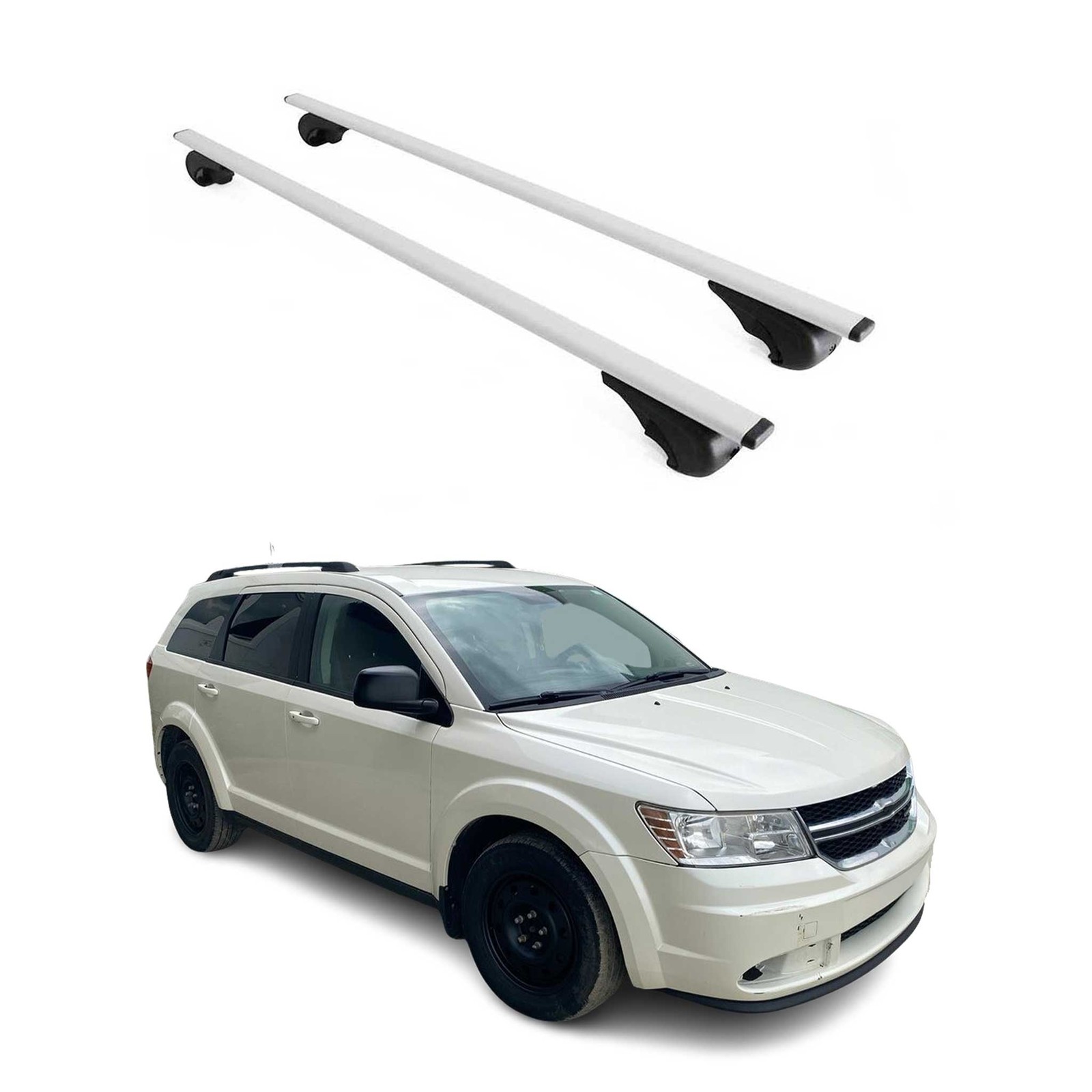 Barres de toit en fer argent pour Dodge Journey 2008-2024