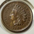 1864 "No L" Indian Head Cent - XF+ Details: Worn Rims/Liberty - 4 Diamonds!
