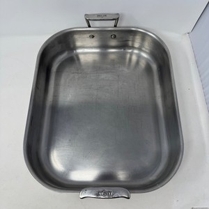 ALL-CLAD ~ 18/10 Stainless Steel ROASTING PAN w/High Handles (14.5"x12"x3")