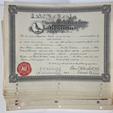 Lot of 22 American Racing Pigeon Union Diploma of Studio City (1936-1945)