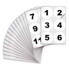 White Number Stickers 1100, 4 Inch Size, Perfect for Labeling  Organization