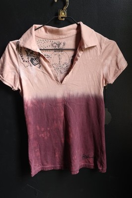 NWT Key Closet Y2K Tiger Ombre Swarovski Crystal Rhinestone Collard Top Emo