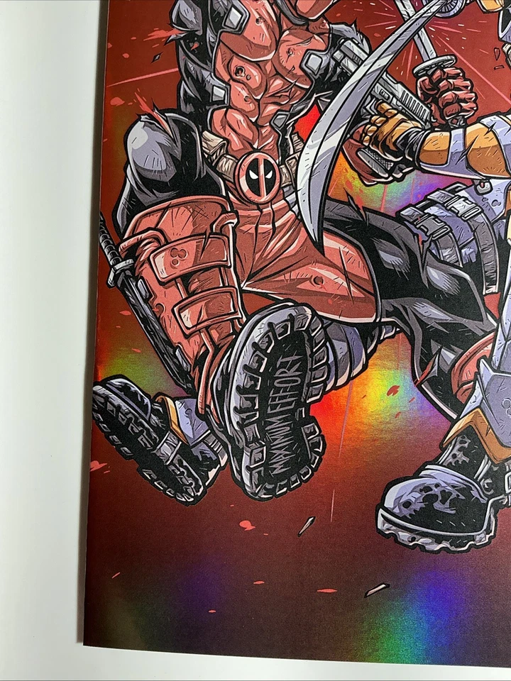 Deadpool Vs Deathstroke Kickstradomis Artbook SDCC 2025 Exclusivo #12/25 Foil - Imagem 3 de 4