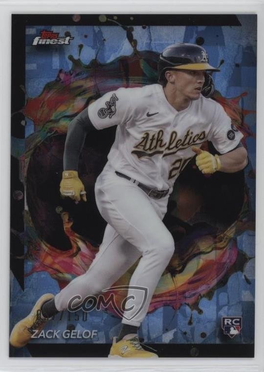 2024 Topps Finest Rare Sky Blue Refractor /150 Zack Gelof #284 Rookie RC 1i72