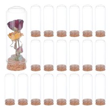 20Pcs Dome Decorative Jars, 1.2x3.4inch Glass Display Dome Cloche Glass Bell ...