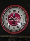 Vintage Coca-Cola Diner Style Wall Clock - 9" Round Retro Red - Works!