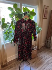 Storybook Made In America Childs Dress Size 12 Floral/fruit Pattern