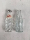 Vintage Miniature Pepsi-Cola & Coca Cola Glass Bottles Swirl Pattern 2 1/2"