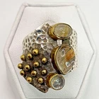 Stunning .925 Vintage Sterling Silver Estate Ring Size 9.75 with Brown stone