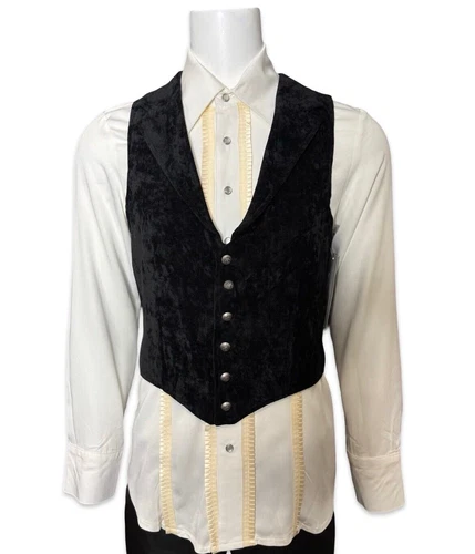SHRINE Gothic Aristocrat Vampire Vest Jacket Victorian Velvet Pirat Steampunk - product listing photo