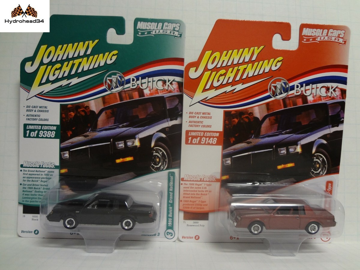 Johnny Lightning 1986 Buick Regal GN & T-Type JLMC027 A&B Set of 2