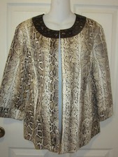  NWT CHICO'S ADDITIONS SERPENTINE LUSTER BANDA JACKET 3/4 SLEEVES 2  12 / 14