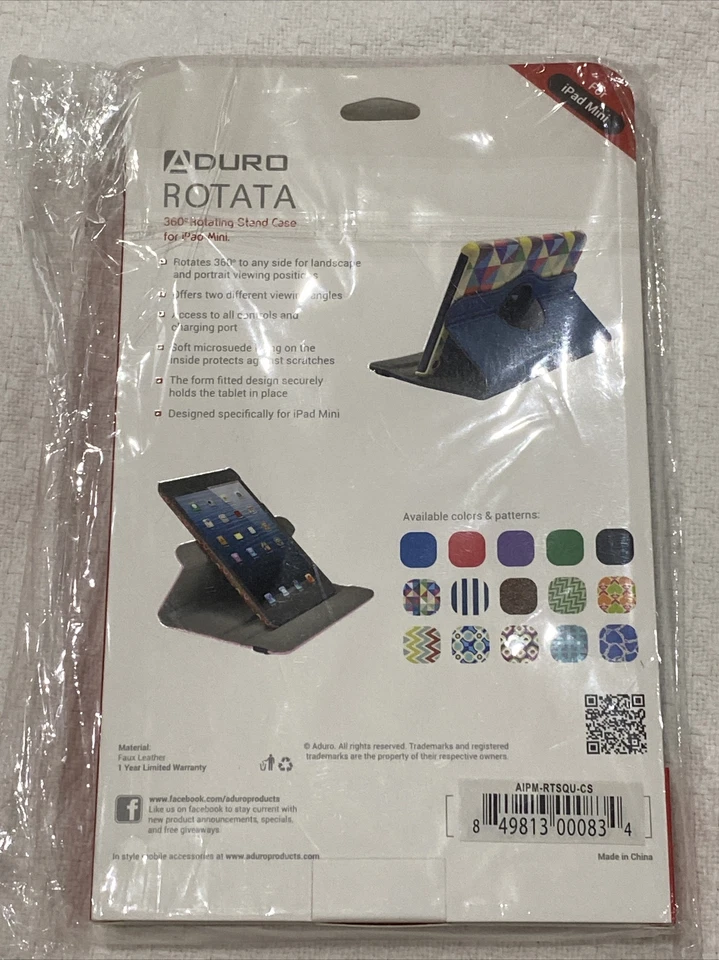 NUEVO ESTUCHE SOPORTE GIRATORIO ADURO ROTATA 360 GRADOS para APPLE iPAD MINI Foto 2 de 3