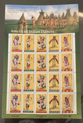 NANEE-B)US#SHEET 20/32C,MNH,AMERICAN INDIAN DANCES,1996,X219