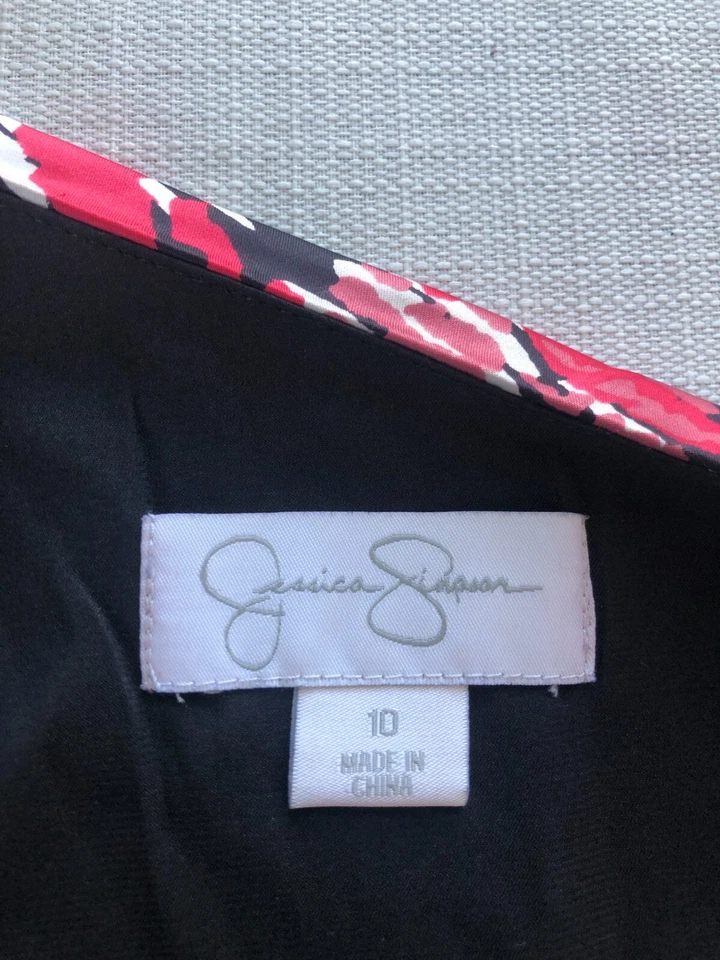 NUEVO CON ETIQUETAS $128 Vestido de Cóctel Jessica Simpson Un Hombro Tropical Verano Sexy Talla 10 Foto 3 de 4