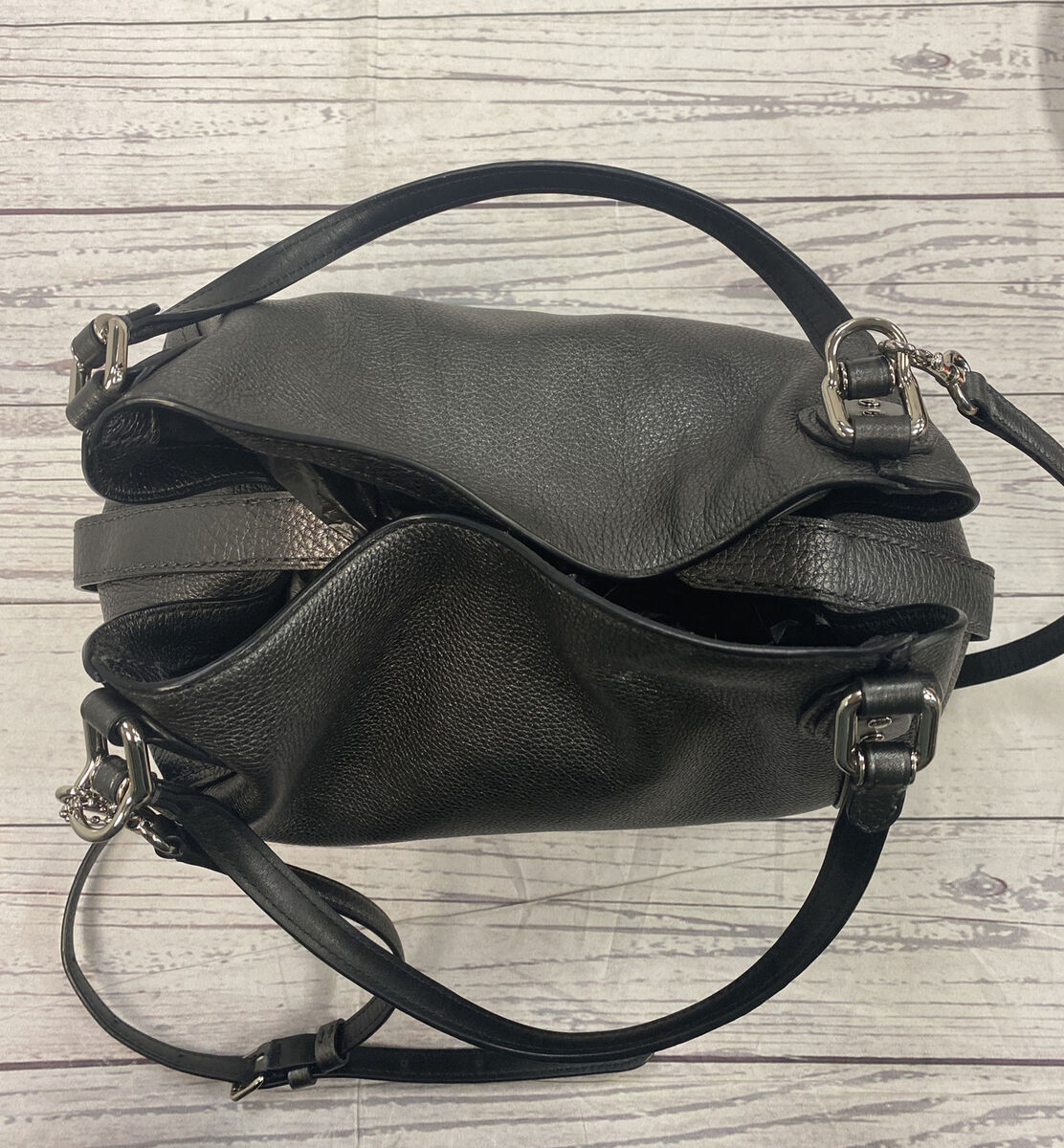 COACH 87400 EDIE SHOULDER BAG 28 IN METALLIC PEBBLE LEATHER COACH 87400 EDIE SHOULDER BAG 28 IN METALLIC PEBBLE LEATHER