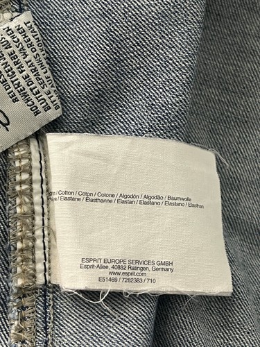 Esprit Vintage Denim Jacket Coat Size Large Womens Blue Cotton Fitted Pockets - Picture 8 of 9